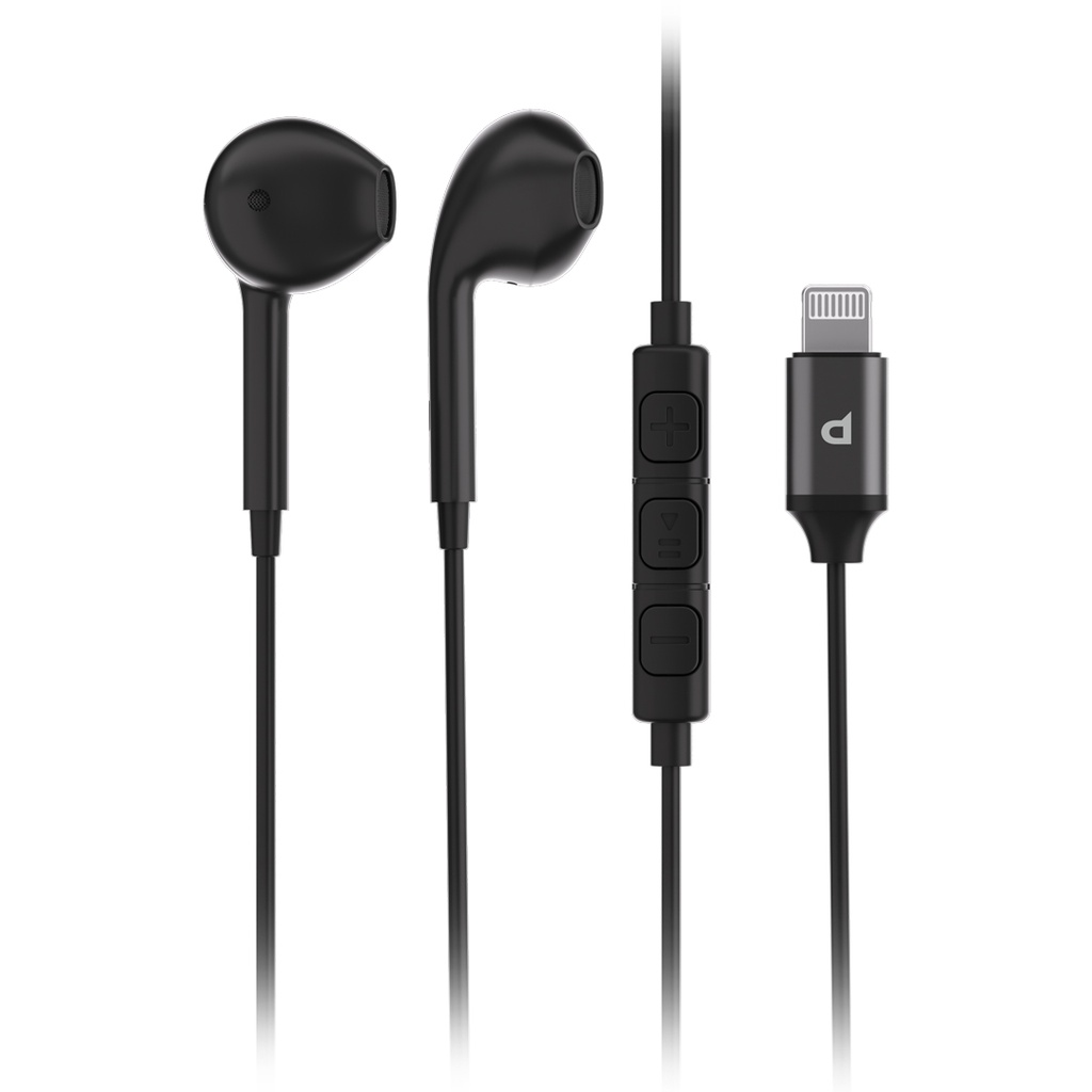 Powerology Stereo MFi Lightning Earphones 1.2M - Black {PDLEPBK}